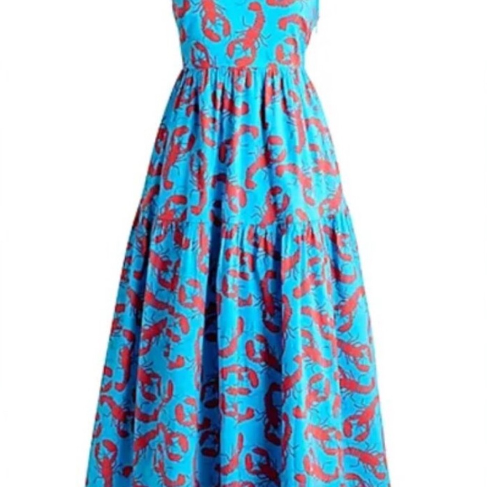 J. Crew Lobster 🦞 Blue and Red Print Dress